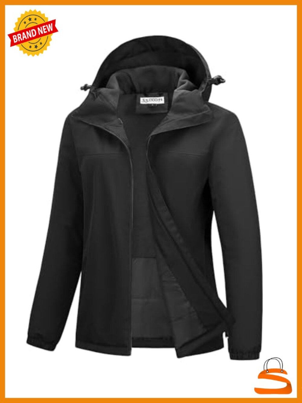 Women's Fleece-Lined Waterproof Rain Jacket Warm Winter Coat